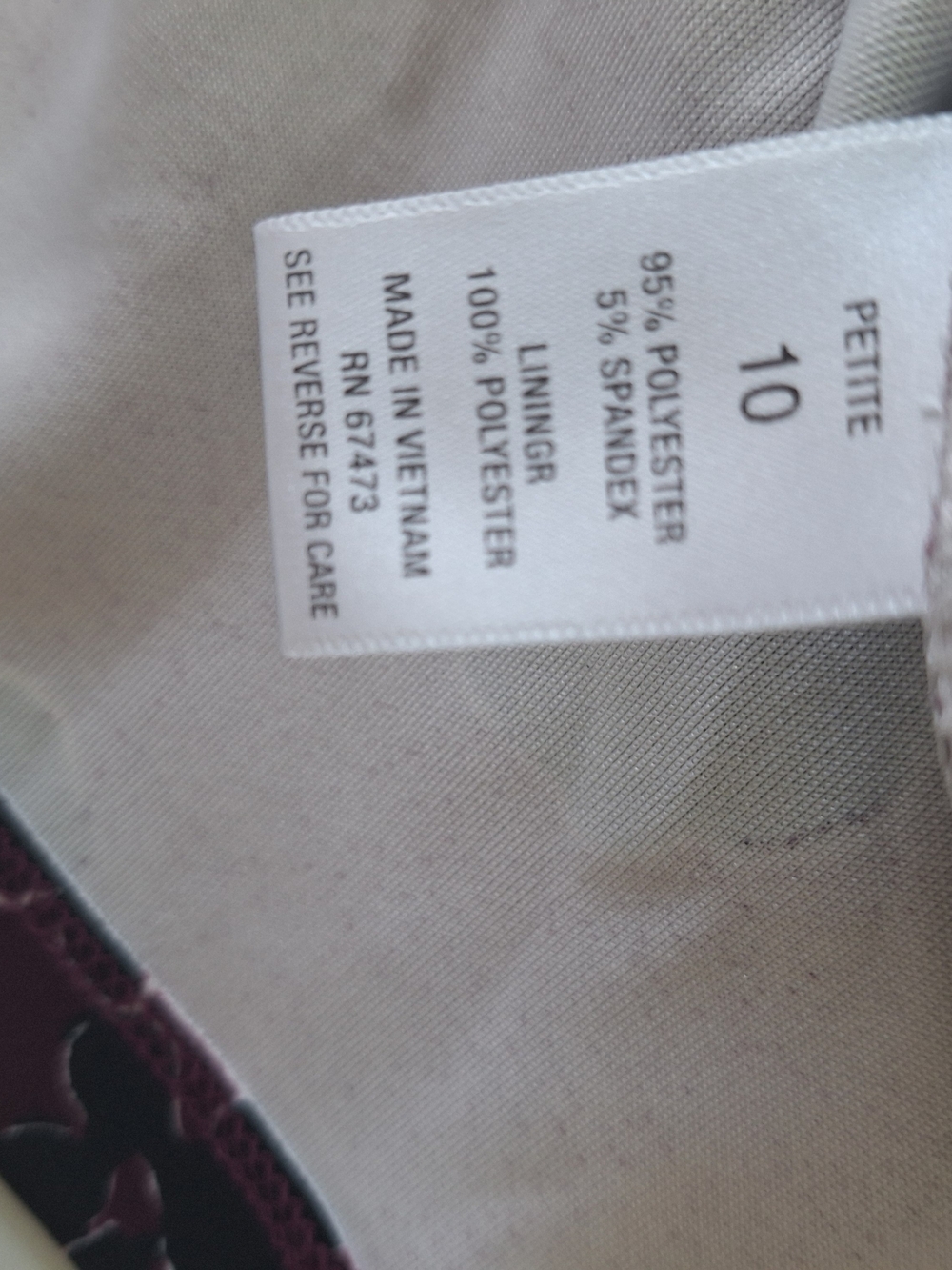 dressbarn Sleeveless Floral Fit-and-Flare Dress in Wine and Black - Picture 4 of 4